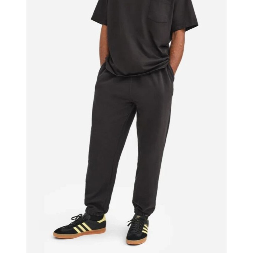 Mate The Label Men's Organic Fleece Relaxed Pocket Jogger Sweatpants BLACK L